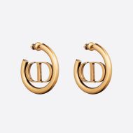 Dior 30 Montaigne Hoop Earrings Antique Metal Gold