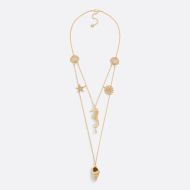 Dior Cabinet de Curiosites Necklace Metal with Resin Pearl and Multi Marine Charms Gold