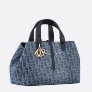 Dior Toujours Bag In Oblique Motif Denim Blue