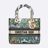 Medium Lady D-Lite Bag Etoile de Voyage Embroidery Multicolor
