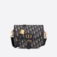 Medium Dior Bobby Bag In Oblique Motif Canvas Blue
