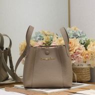 Small Dior Signature Bucket Bag In Grained Calfskin Grey