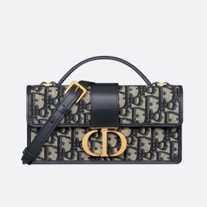 Mini Dior Miss Montaigne Bag Oblique Jacquard Blue