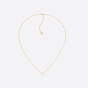 Dior Clair D Lune Necklace Metal with CD Signature Embellished Crystals Gold