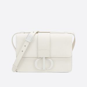 Dior 30 Montaigne Bag Ultramatte Grained Calfskin White