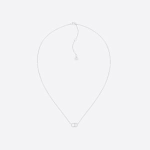 Dior Clair D Lune Necklace Metal White Crystals Silver
