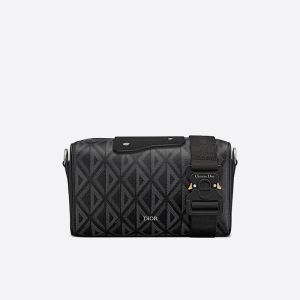 Dior Lingot 22 Bag CD Diamond Motif Canvas Black