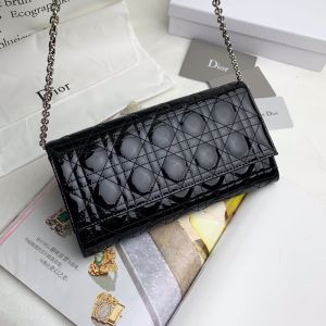 Dior Pouch Patent Cannage Calfskin Black