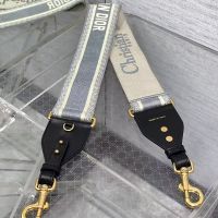 Dior Shoulder Strap Christian Dior Paris Motif Cotton Grey