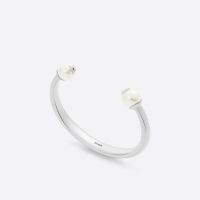 Dior Tribales Bangle Metal with Resin Pearls Silver