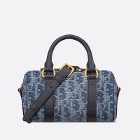 Dior Groove 17 Bag In Oblique Motif Denim Blue