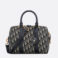 Dior Groove 25 Bag In Oblique Motif Canvas Blue