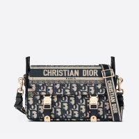 Small Diorcamp Messenger In Oblique Motif Canvas Blue