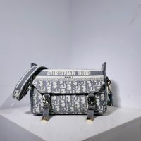 Small Diorcamp Messenger In Oblique Motif Canvas Grey