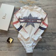 Christian Dior Bodysuit Women DiorAlps Motif Lycra White