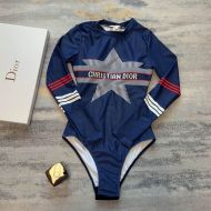 Christian Dior Bodysuit Women DiorAlps Motif Lycra Blue