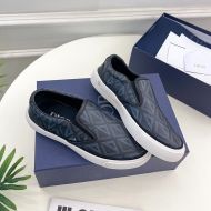 Dior B101 Slip-on Sneakers Unisex CD Diamond Motif Canvas and Smooth Calfskin Black