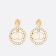 Dior Clair D Lune Earrings Metal and Crystals Gold