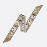 Dior Mitzah Twill Butterfly Bandana Motif Silk Beige