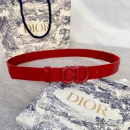 Dior Saddle Belt Matte Calfskin Red