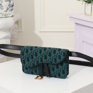 Dior Saddle Belt Pouch Oblique Motif Canvas Green
