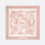 Dior Square Scarf Toile de Jouy Sauvage Motif Silk Cherry