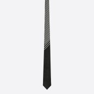Dior Tie Striped Oblique Motif Silk Black