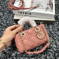 Micro Lady D-Joy Bag Cannage Lambskin Pink
