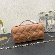 Mini Miss Dior Top Handle Bag Cannage Lambskin Apricot
