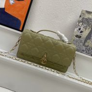 Mini Miss Dior Top Handle Bag Cannage Lambskin Green