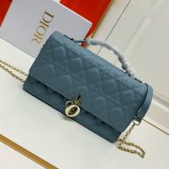Small Miss Dior Top Handle Bag Cannage Lambskin Sky Blue